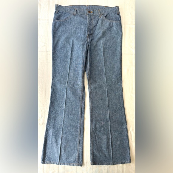 Deadstock Vtg Levi's Big E Orange Tab Denim Jeans 1970s Flare/Bell Bottom 34x31